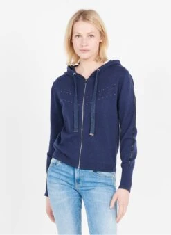 ONE STEP Katoenen Vest Met Capuchon | Blauw