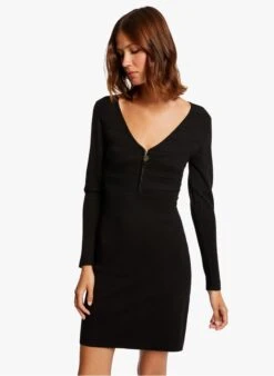 MORGAN Trui-jurk Met V-hals | Zwart