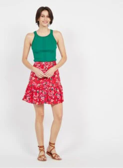 Petite Mendigote OTHILIE - Korte Rok Met Bloemmotief | Rood