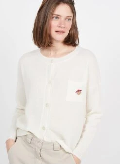 DES PETITS HAUTS CALIOPE - Vest Van Mohairmix Met Ronde Hals | Beige