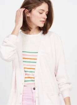 DES PETITS HAUTS COLBY - Vest Met V-hals Linnen/katoenblend | Wit