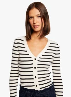 MORGAN MILIA - Gestreept Vest Met V-hals | Veelkleurig