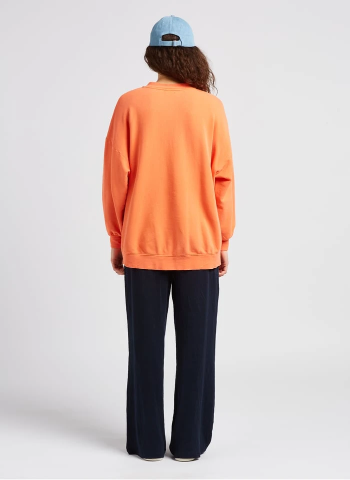 American Vintage HAPYLIFE - Vest Van Katoenmix Met Ronde Hals | Oranje - Afbeelding 6