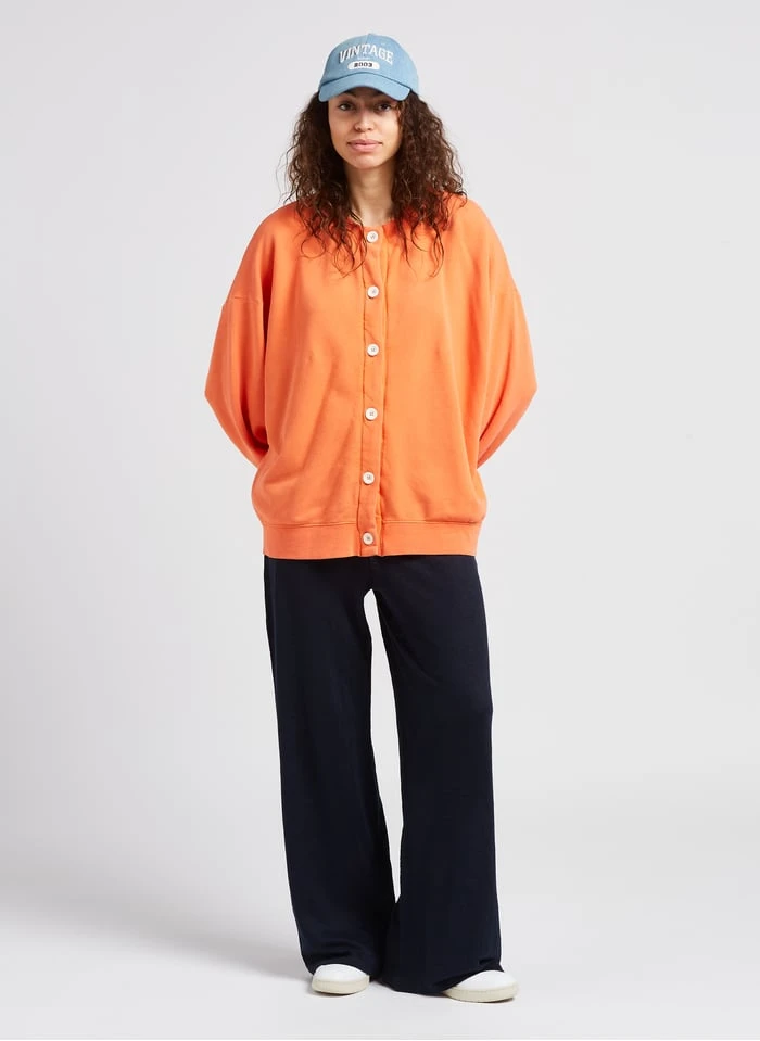 American Vintage HAPYLIFE - Vest Van Katoenmix Met Ronde Hals | Oranje - Afbeelding 5