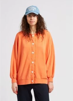 American Vintage HAPYLIFE - Vest Van Katoenmix Met Ronde Hals | Oranje