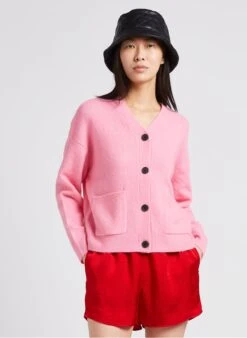 Whistles STELLA POCKET - Vest Met V-hals Wolblend | Roze