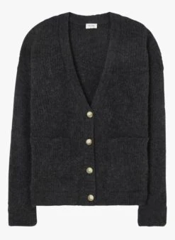 American Vintage EAST - Ruimvallend Vest Met V-hals | Grijs