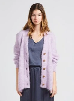 American Vintage FOUBAY - Ruimvallend Vest Wolblend Met Alpaca | Violet