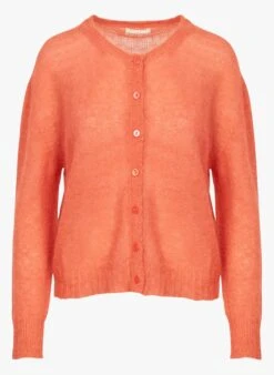 RITA - Vest Wolblend Met Mohair | Oranje