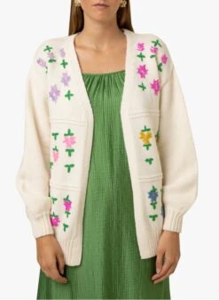 FRNCH CORY - Lang Vest Met Borduurwerk | Wit