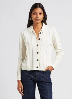 BENSIMON JOAN - Vest Van Katoenmix Met Klassieke Kraag | Beige