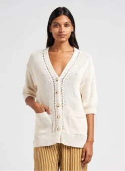 GERARD DAREL LANAELLE - Vest Van Ajourtricot Uit Biologisch Katoen | Wit