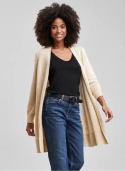 Vest Van Glanzende Stof | Beige