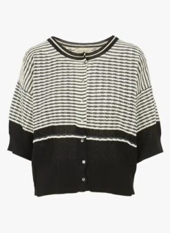 COMME UNE EPONGE - Ruimvallend Vest Met Korte Mouw | Gestreepte