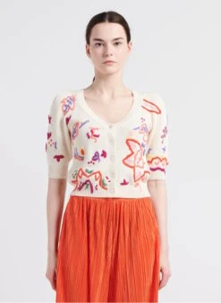 MAX & Co. IBIS - Kort Vest Van Katoen Met Borduursel | Wit