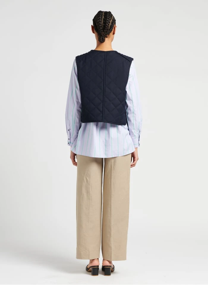 Soeur ULLA - Vest Van Wollen Gabardine | Blauw - Afbeelding 5