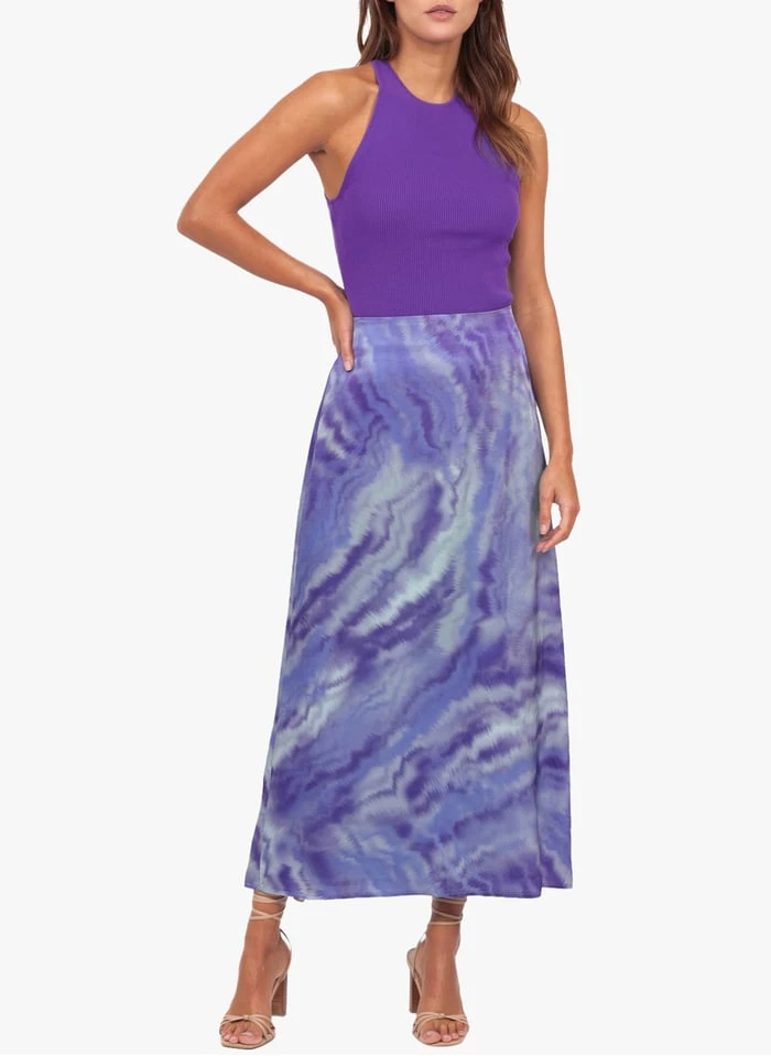 KOOKAI Lange Rok Met Hoge Taille En Tie-dyeprint | Groen - Afbeelding 4