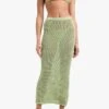 KOOKAI Lange, Gehaakte Rok | Groen