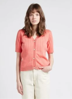 ONE STEP Recht Vest Met V-hals | Oranje