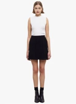 THE KOOPLES Korte A-lijnrok Met Ajour | Zwart