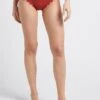 Pieces BOSSA - Bikinibroekje Met Geschulpte Afwerkingen | Rood