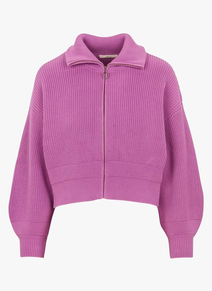 Sessun VANNIE - Gebreid Vest Met Opstaande Kraag | Violet - Afbeelding 3