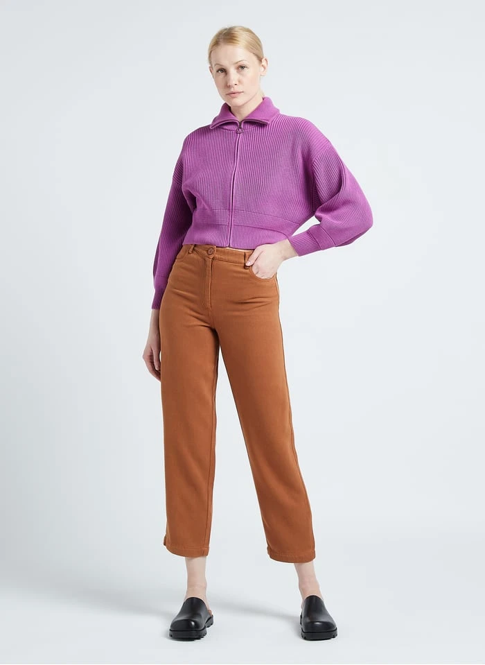 Sessun VANNIE - Gebreid Vest Met Opstaande Kraag | Violet - Afbeelding 5