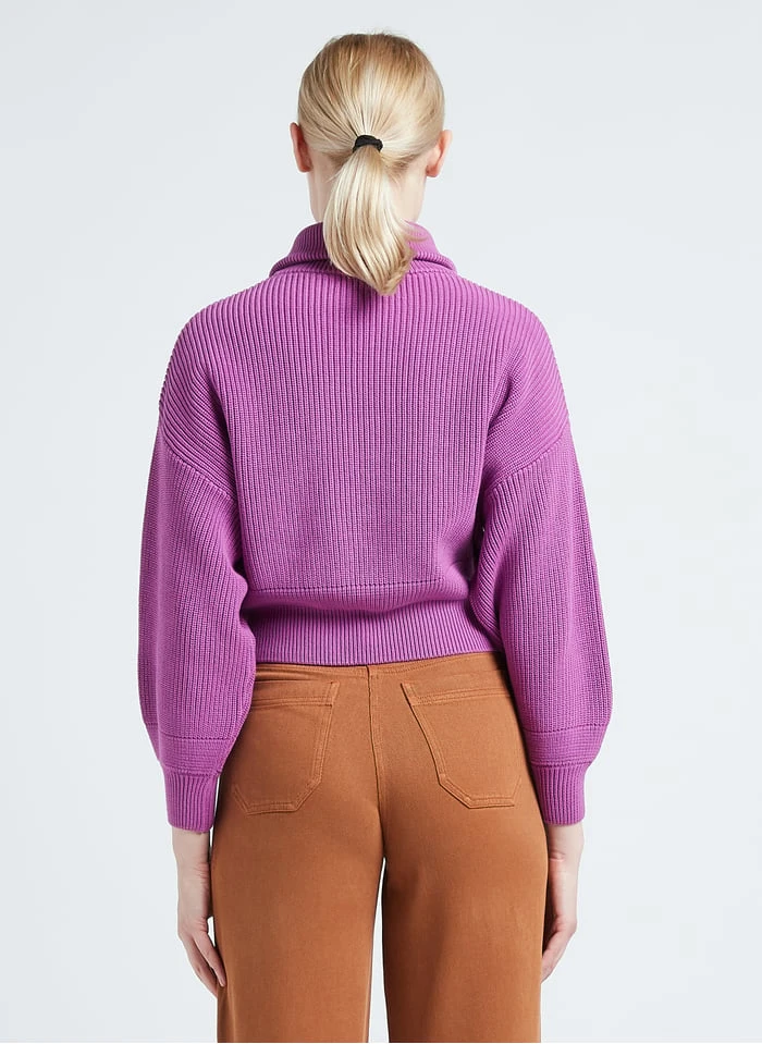 Sessun VANNIE - Gebreid Vest Met Opstaande Kraag | Violet - Afbeelding 2