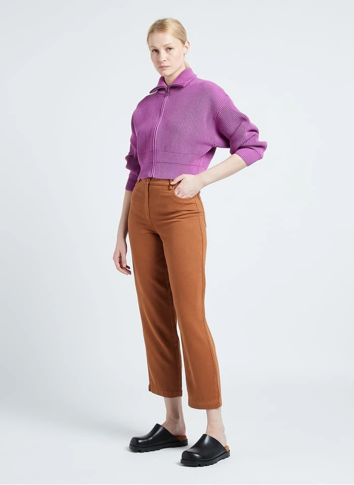 Sessun VANNIE - Gebreid Vest Met Opstaande Kraag | Violet - Afbeelding 4