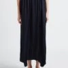 Please Halflange, Satijnachtige Rok | Zwart