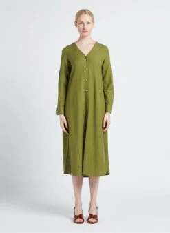 Vila VIPRISILLA - Lange Jurk Met V-hals | Groen