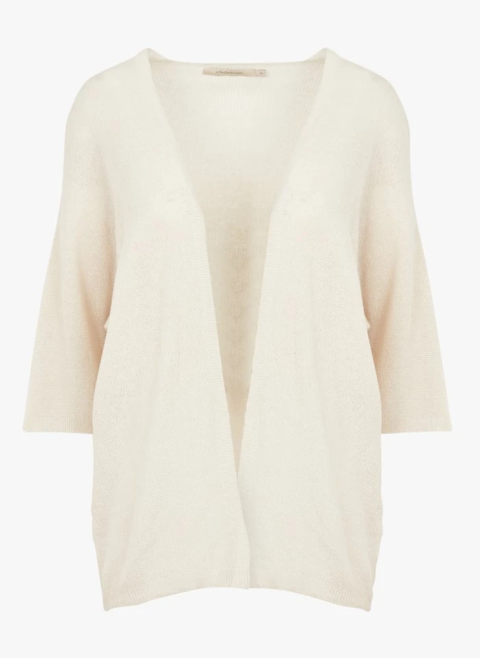 Open Vest Katoenblend | Wit - Afbeelding 2