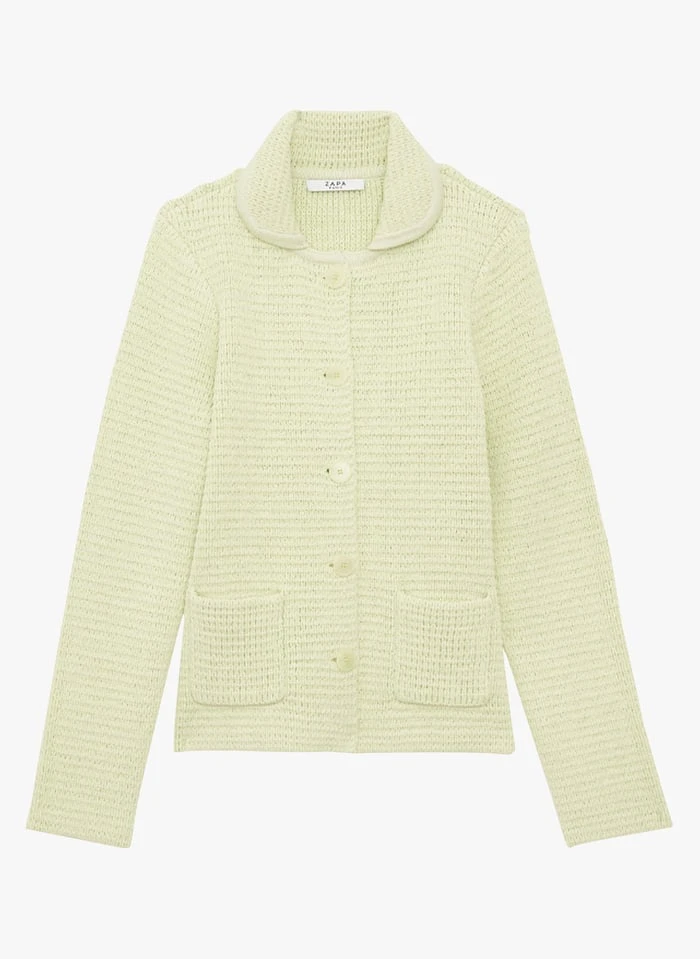 ZAPA GINI - Vest Van Katoenmix Met Jacquardmotief | Groen - Afbeelding 2