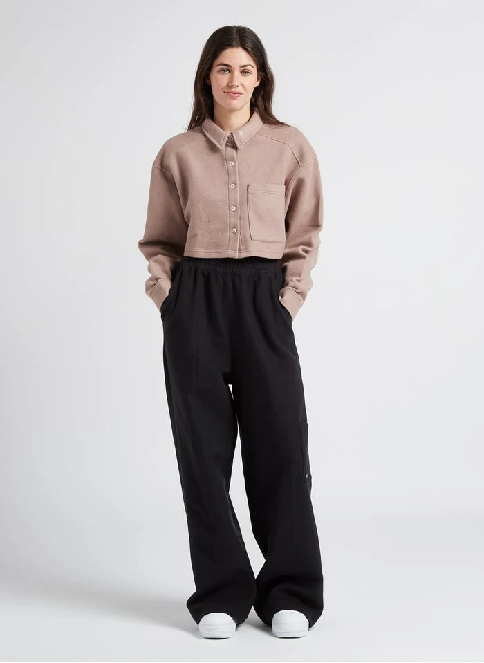 Reebok CL WDE - Kort Vestje Van Joggingstof Met Klassieke Kraag | Beige - Afbeelding 7