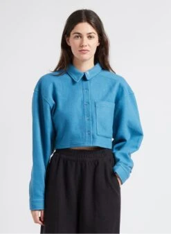 Reebok CL WDE - Kort Vestje Van Joggingstof Met Klassieke Kraag | Blauw