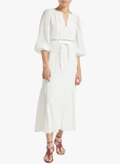 Vanessa Bruno ARABELLE - Lange Jurk Met Ronde Hals | Wit