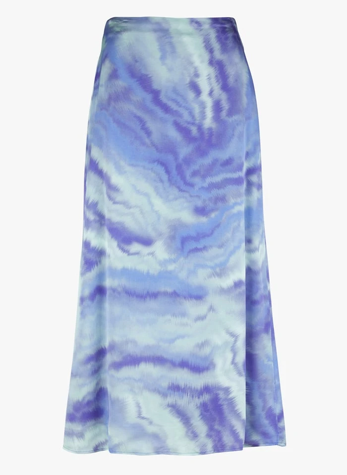 KOOKAI Lange Rok Met Hoge Taille En Tie-dyeprint | Groen - Afbeelding 2