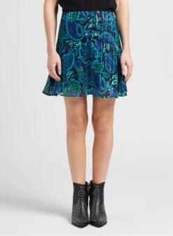 Ikks Korte Rok Met Print En Glansdraad | Blauw