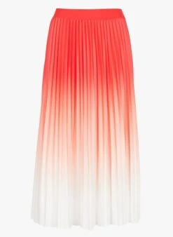 MAISON 123 DARCY - Halflange Plooirok Met Tie-dye-print | Oranje