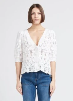 LA PETITE ETOILE ROWENA - Katoenen Vest Met V-hals | Wit