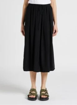 HURTADO - Soepelvallende, Halflange Rok | Zwart
