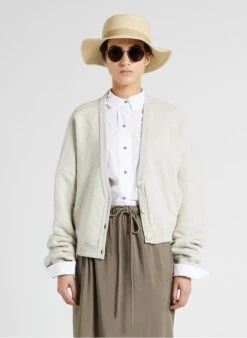 SIYA - Ruimvallend Vest Met V-hals Katoenblend | Grijs