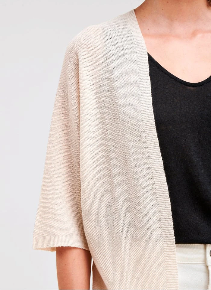 Open Vest Katoenblend | Wit - Afbeelding 3