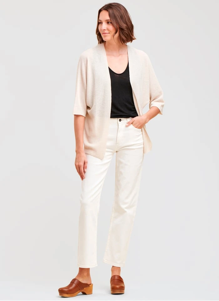 Open Vest Katoenblend | Wit - Afbeelding 5