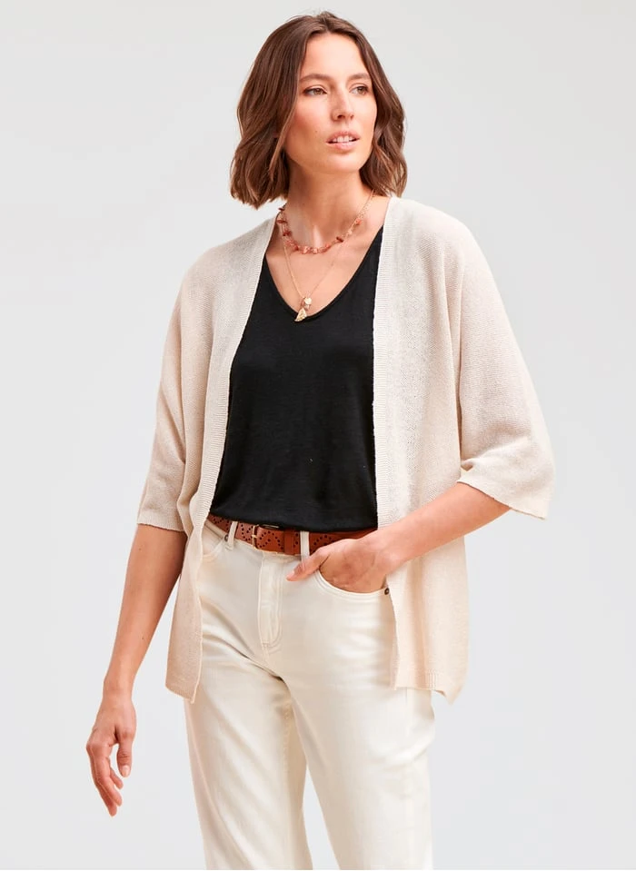 Open Vest Katoenblend | Wit