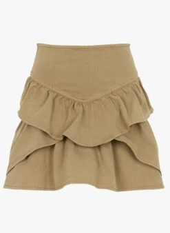 BERENICE JOLLY - Spijkerrok Met Volants | Kaki