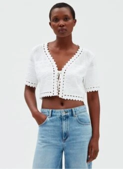 CLAUDIE PIERLOT MIRO - Kort Vest Met Ajourmotief | Beige